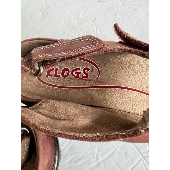 KLOGS Pink Brown Harbor Adjustable Wedge Slip Resistant Comfort Sandals Size 9.5 - Picture 11 of 12